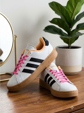 Adidas Originals Grand Court Alpha Leather Neon Sz 8